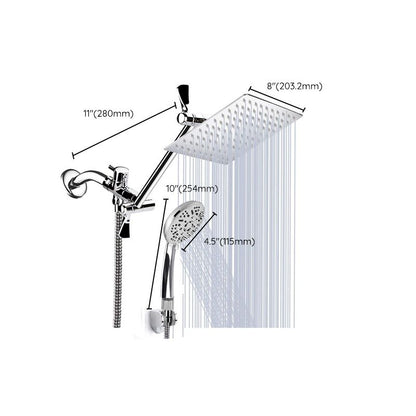Rynx | Modern Style Dual Showerhead 9-Spray Silver Wall-Mounted Showerhead