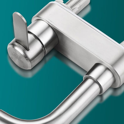 Rynx | Center connection bathroom faucet stainless steel lever handle 2 holes swivel sink faucet