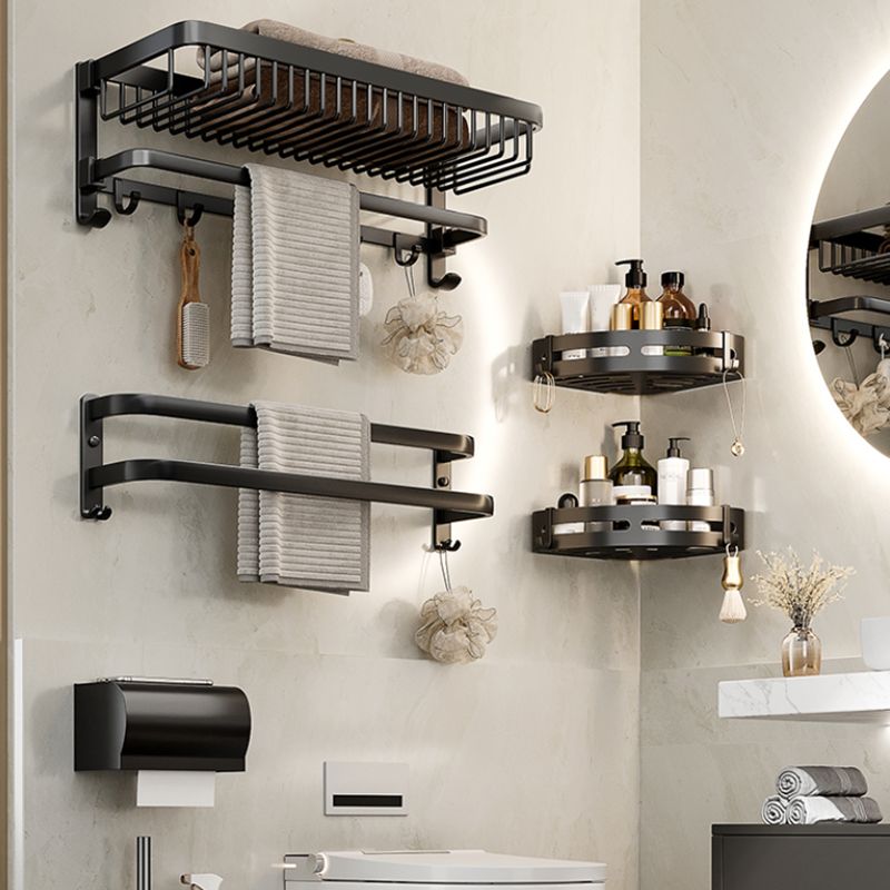 Rynx | Modern Bathroom Accessories Set Black Bath Shelf Bath Accessories Set