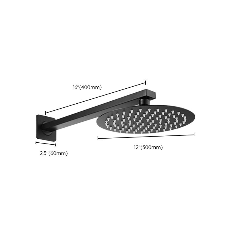 Rynx | Square and Round Shower Head made of Stainless Steel, Fixed Mounted Ceiling Shower Head in Black