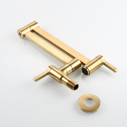 Rynx | 1-handle brushed nickel widespread faucet 1-hole wall-mounted bathroom faucet with brass