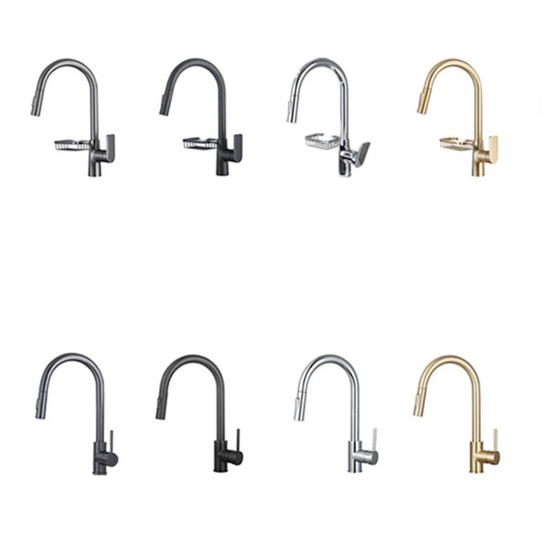 Rynx | Goose Neck Kitchen Sink Faucet Three-Way Flow with Pull-Down Spray Head