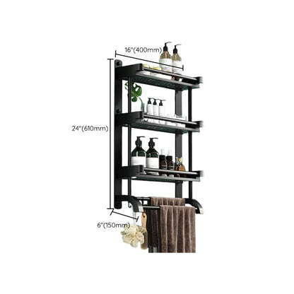 Rynx | Modern Black Bathroom Accessories Stainless Steel Fitting Set Bathroom Shelf