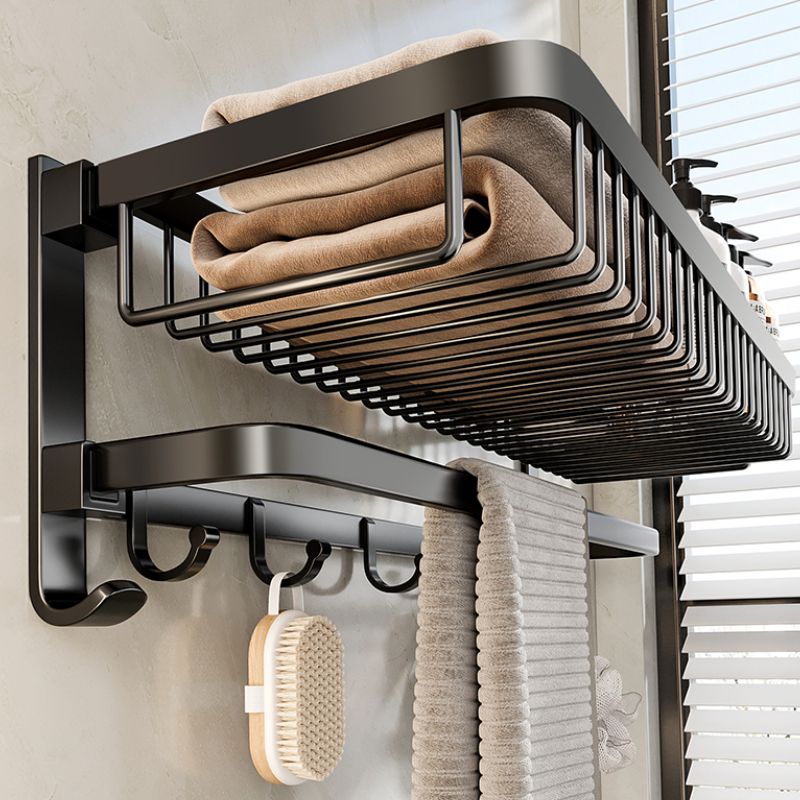 Rynx | Modern Bathroom Accessories Set Black Bath Shelf Bath Accessories Set