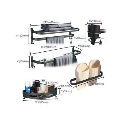 Rynx | Modern Bathroom Hardware Set Matte Black Metal Bathroom Accessories Kit