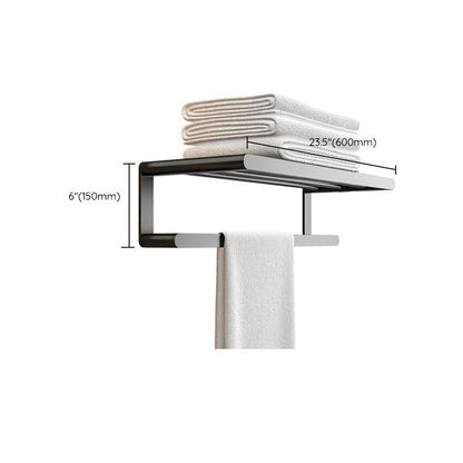 Rynx | Modern Bathroom Set with Bath Shelf/Towel Holder & Paper Holder Black Bathroom Hardware