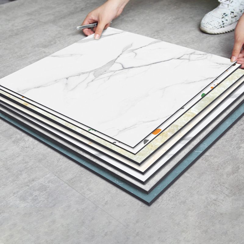 Rynx | Modern PVC Peel and Stick Tile Floor Marble Look Mold Resistant Vinyl Tiles