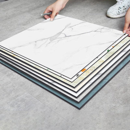 Rynx | Modern PVC Peel and Stick Tile Floor Marble Look Mold Resistant Vinyl Tiles