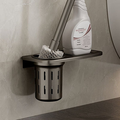 Rynx | Modern Bathroom Accessories Set in Gray with Bathroom Shelf/Towel Holder/Bathrobe Hook & Paper Holder