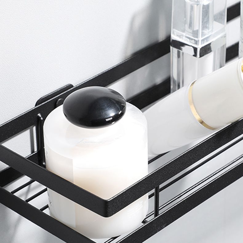 Rynx | 2-piece bathroom shelf made of matte black metal bathroom hardware set