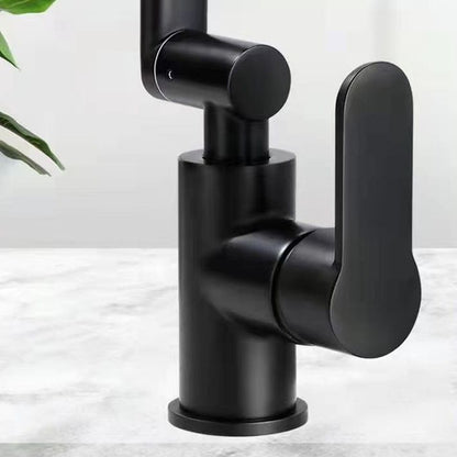 Rynx | Modern sink faucet stainless steel lever handles swivel spout sink faucet