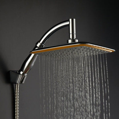 Rynx | Modern Square Showerhead Combo Chrome Rainfall Showerhead