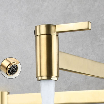 Rynx | 1-handle brushed nickel widespread faucet 1-hole wall-mounted bathroom faucet with brass
