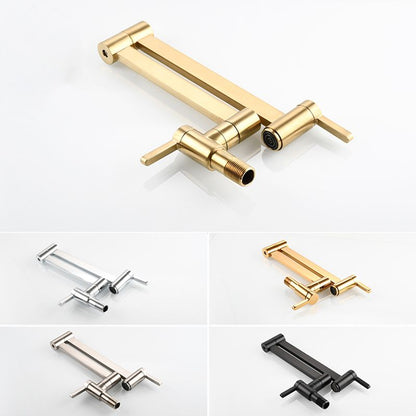 Rynx | 1-handle brushed nickel widespread faucet 1-hole wall-mounted bathroom faucet with brass
