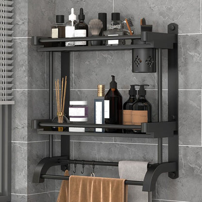 Rynx | Modern Black Bathroom Accessories Stainless Steel Fitting Set Bathroom Shelf