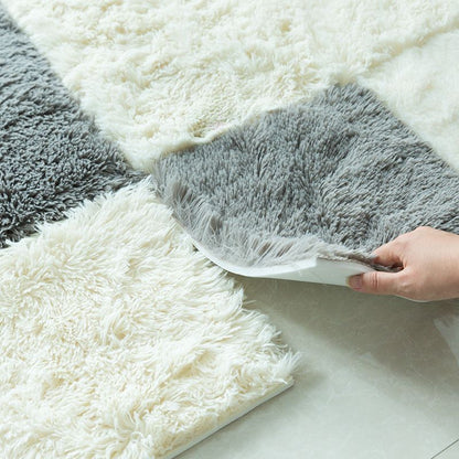 Rynx | Modern Carpet Tiles Interlocking Color Block Shag Carpet Tiles