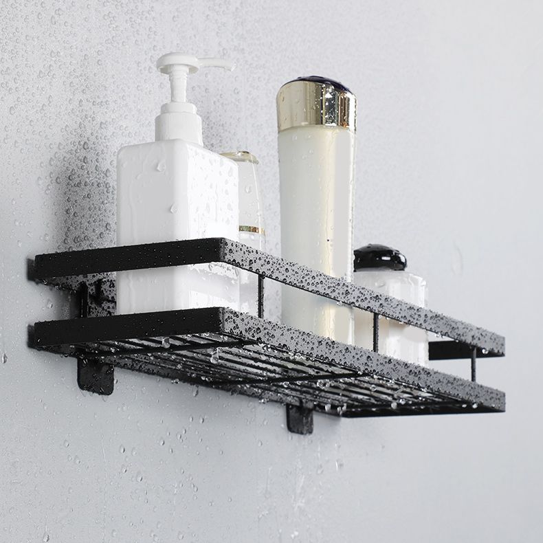 Rynx | 2-piece bathroom shelf made of matte black metal bathroom hardware set