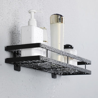Rynx | 2-piece bathroom shelf made of matte black metal bathroom hardware set