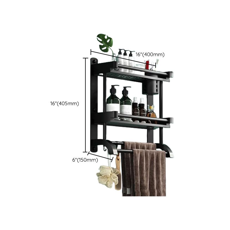 Rynx | Modern Black Bathroom Accessories Stainless Steel Fitting Set Bathroom Shelf