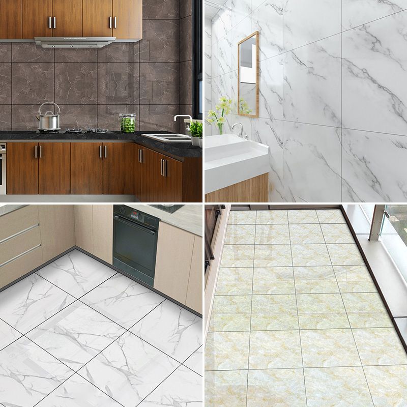 Rynx | Modern PVC Peel and Stick Tile Floor Marble Look Mold Resistant Vinyl Tiles