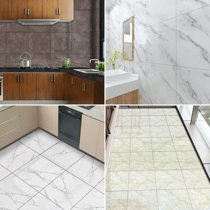 Rynx | Modern PVC Peel and Stick Tile Floor Marble Look Mold Resistant Vinyl Tiles