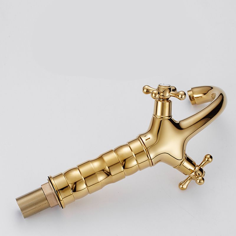 Rynx | Centered Basin Faucet Single Hole Bathroom Faucet with 2 Cross Handles