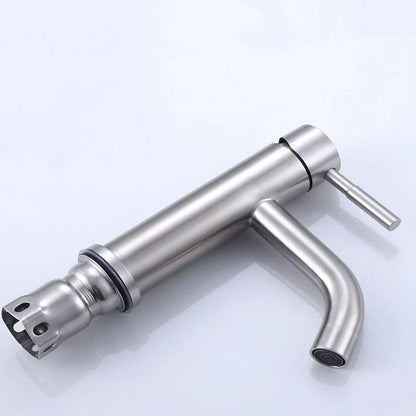 Rynx | Modern Silver Bathroom Faucet Single Handle Bathroom Tap with Lever Handle