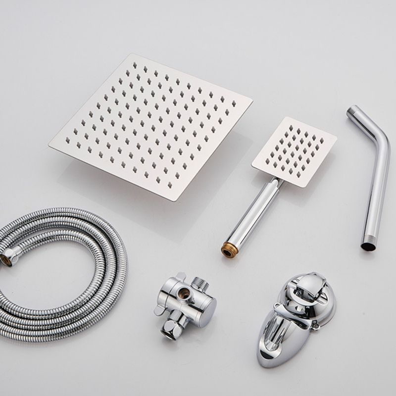 Rynx | Silver Square Double Shower Head Modern Water Filtration Wall-Mounted Shower Head