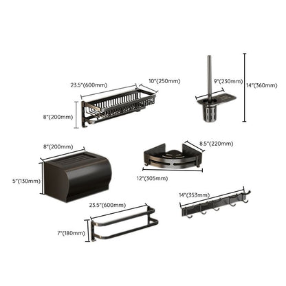 Rynx | Modern Bathroom Accessories Set Black Bath Shelf Bath Accessories Set