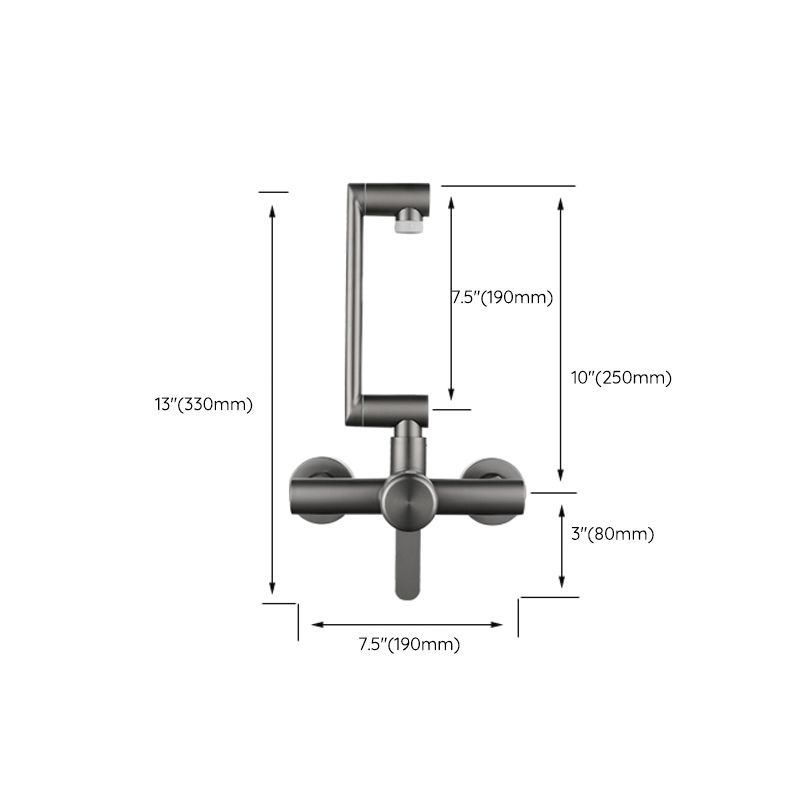 Rynx | Modern Wall-Mounted Kitchen Faucet Single Lever Faucet in Chrome