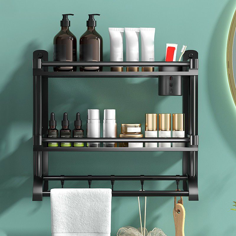 Rynx | Modern Black Bathroom Accessories Stainless Steel Fitting Set Bathroom Shelf