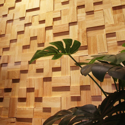 Rynx | Mosaic Wood Wall Cladding Glue Living Room Modern Style Wood Plank