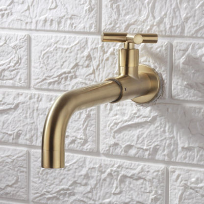 Rynx | Contemporary Wall-Mounted Bathroom Faucet Cross Handles Stainless Steel Faucet