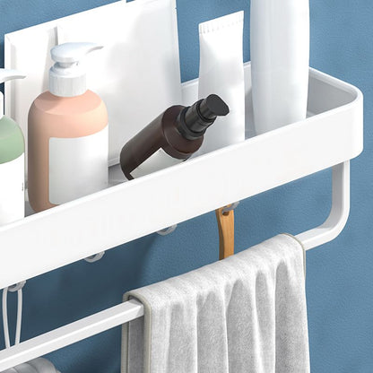 Rynx | White 2-piece Bathroom Hardware Modern Bathroom Accessories Set, Bathroom Shelf