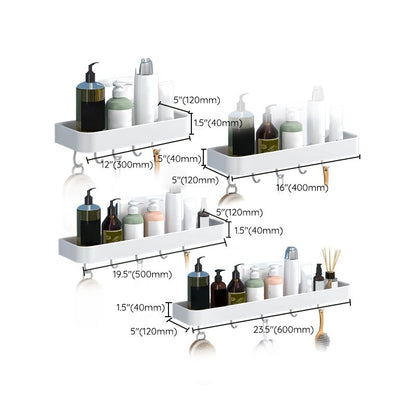 Rynx | White 2-piece Bathroom Hardware Modern Bathroom Accessories Set, Bathroom Shelf