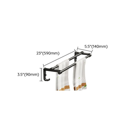 Rynx | Modern Bathroom Set Matte Black Bathroom Shelf Towel Holder Bathroom Accessories Set