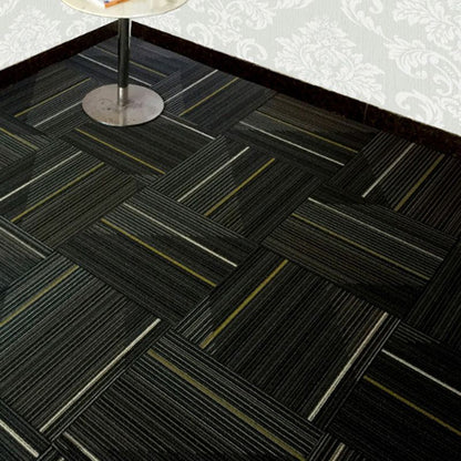 Rynx | Dark Color Level Loop Carpet Tile Non-Slip Self-Adhesive Indoor Office Carpet Tiles