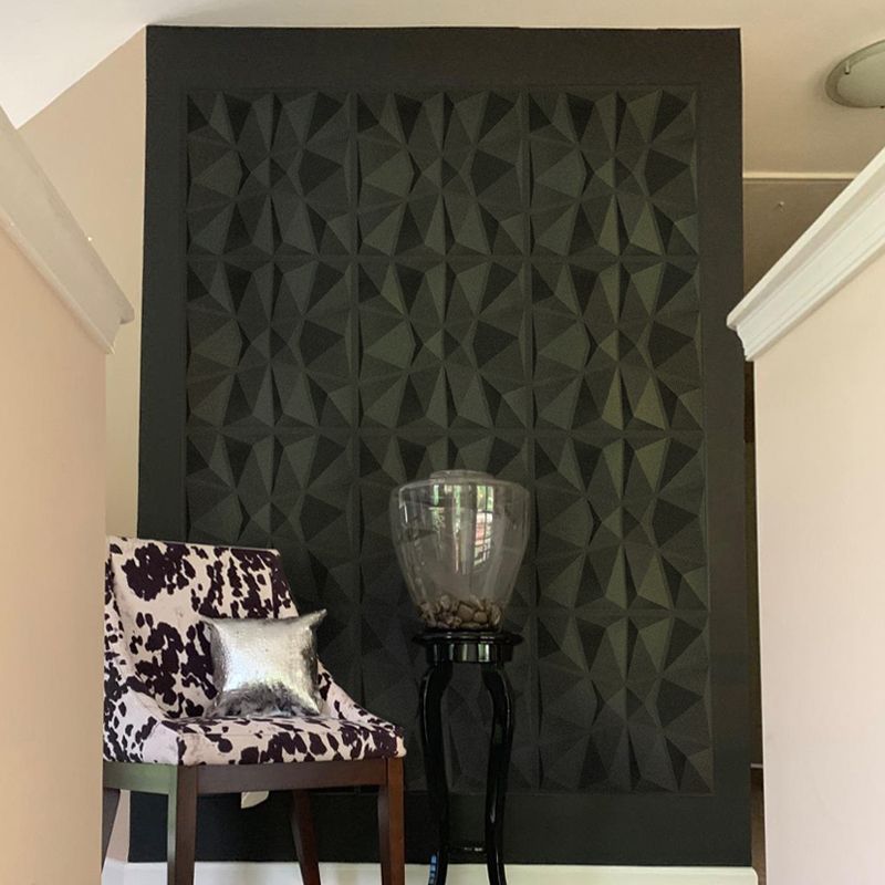 Rynx | Modern Zinc Back Wall Panel Smooth Upholstered Wall Ceiling in Black and White