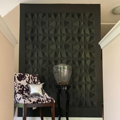 Rynx | Modern Zinc Back Wall Panel Smooth Upholstered Wall Ceiling in Black and White