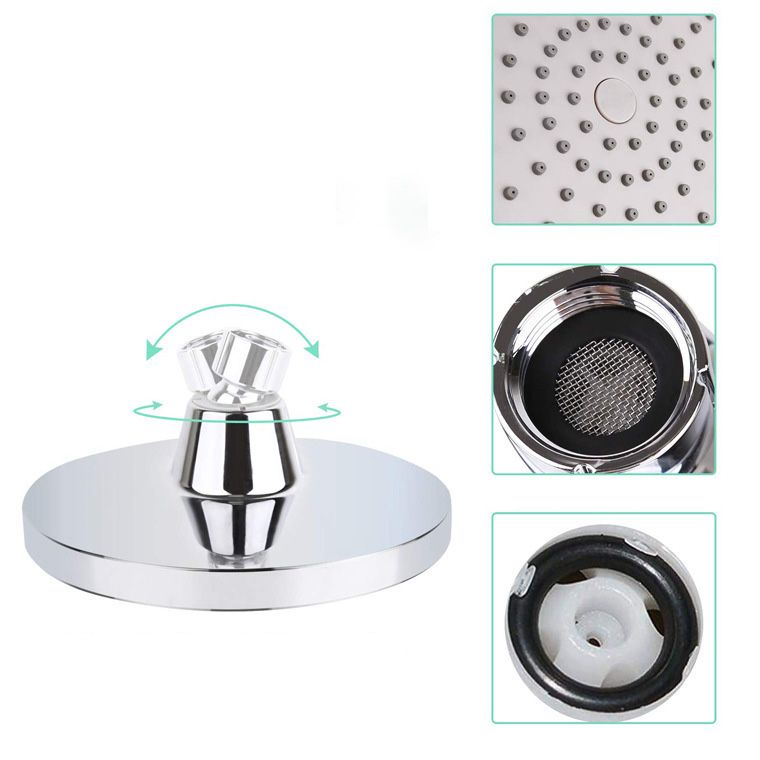 Rynx | Round Fest Shower Head Silver Single Jet Wall Mounted Shower Head