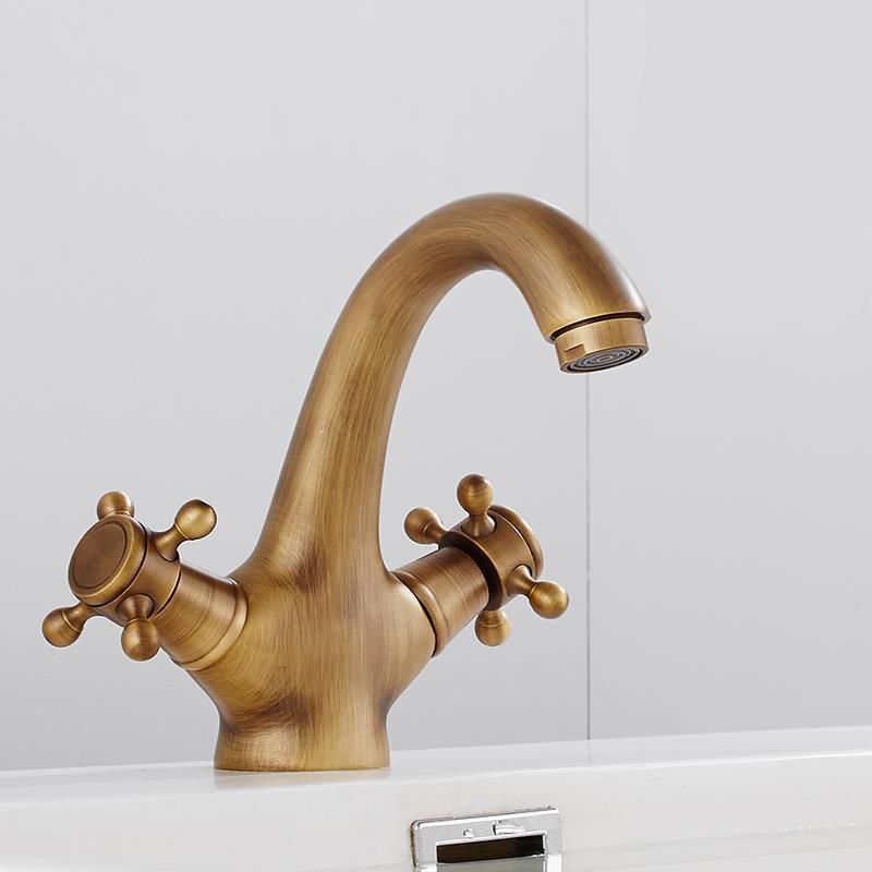 Rynx | Centered Basin Faucet Single Hole Bathroom Faucet with 2 Cross Handles