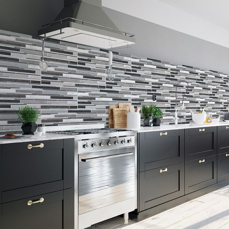 Rynx | PVC Peel & Stick Tile Kitchen waterproof splash guard Peel and Stick Wall Tile Set of 18