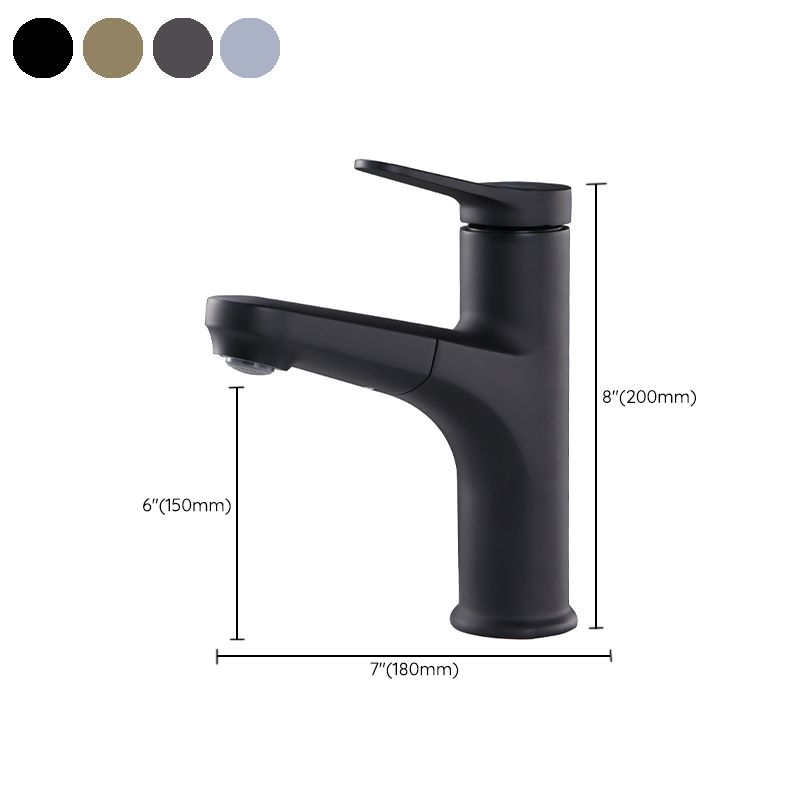 Rynx | Contemporary Basin Faucet Copper Pure Color Single Handle Pull-Out Basin Faucet