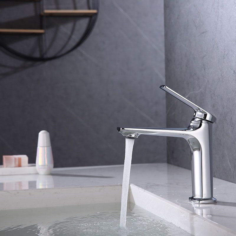 Rynx | Modern Container Faucet Brass Lever Handles Low Arc Sink Bathroom Faucet