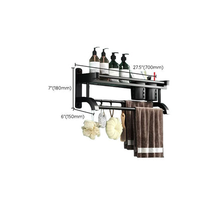 Rynx | Modern Black Bathroom Accessories Stainless Steel Fitting Set Bathroom Shelf