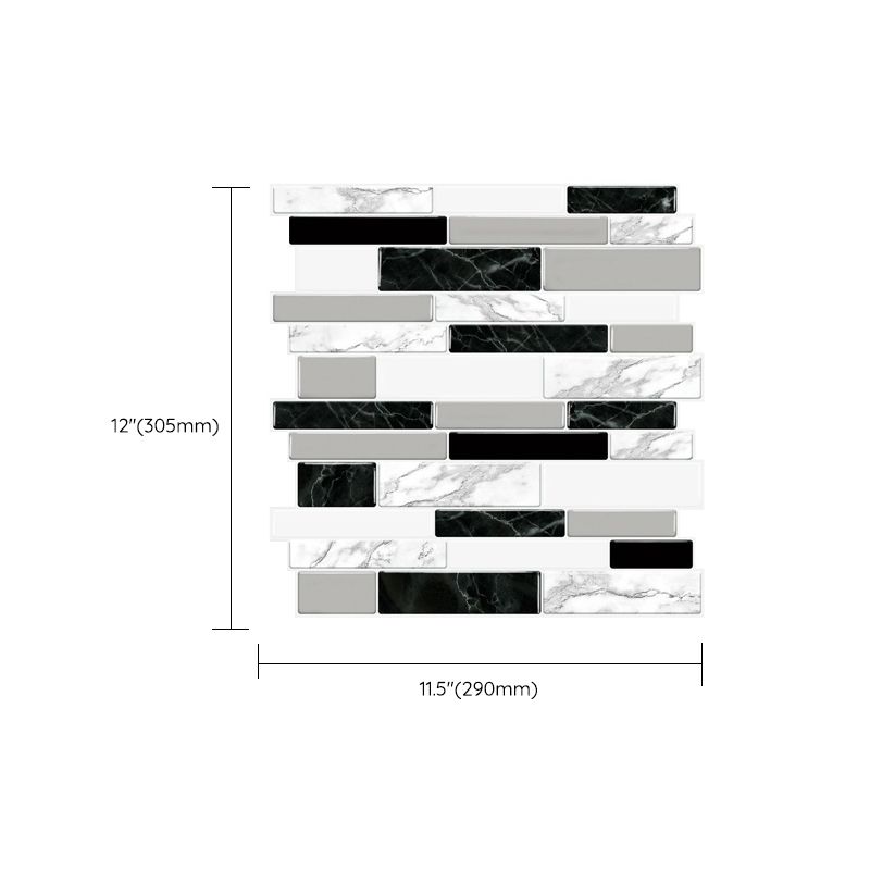 Rynx | Modern Peel & Stick Mosaic Tile PVC Herringbone Peel and Stick Wall Tile