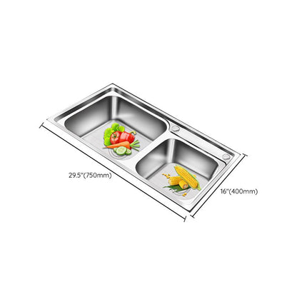 Rynx | Modern Style Kitchen Sink Stainless Steel 2 Holes Top Mount Kitchen Sink