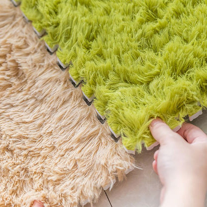 Rynx | Modern Carpet Tiles Interlocking Color Block Shag Carpet Tiles