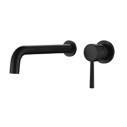 Rynx | Industrial Sink Faucet Brass Lever Handles Low Arc Wall Mounted Bathroom Faucet