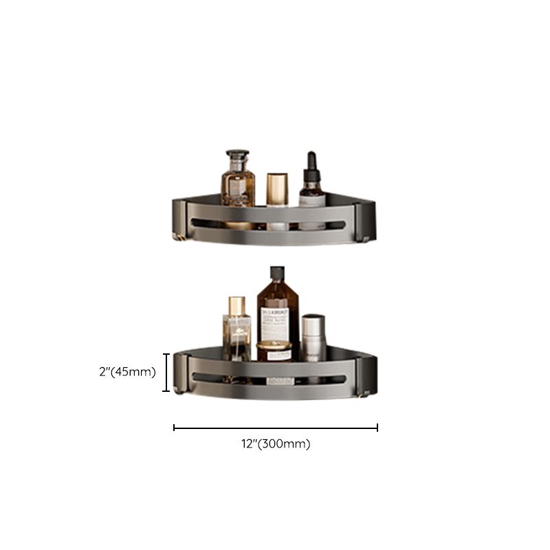 Rynx | Aluminum modern bathroom accessories set polished gray bathroom shelf/paper holder/robe hook
